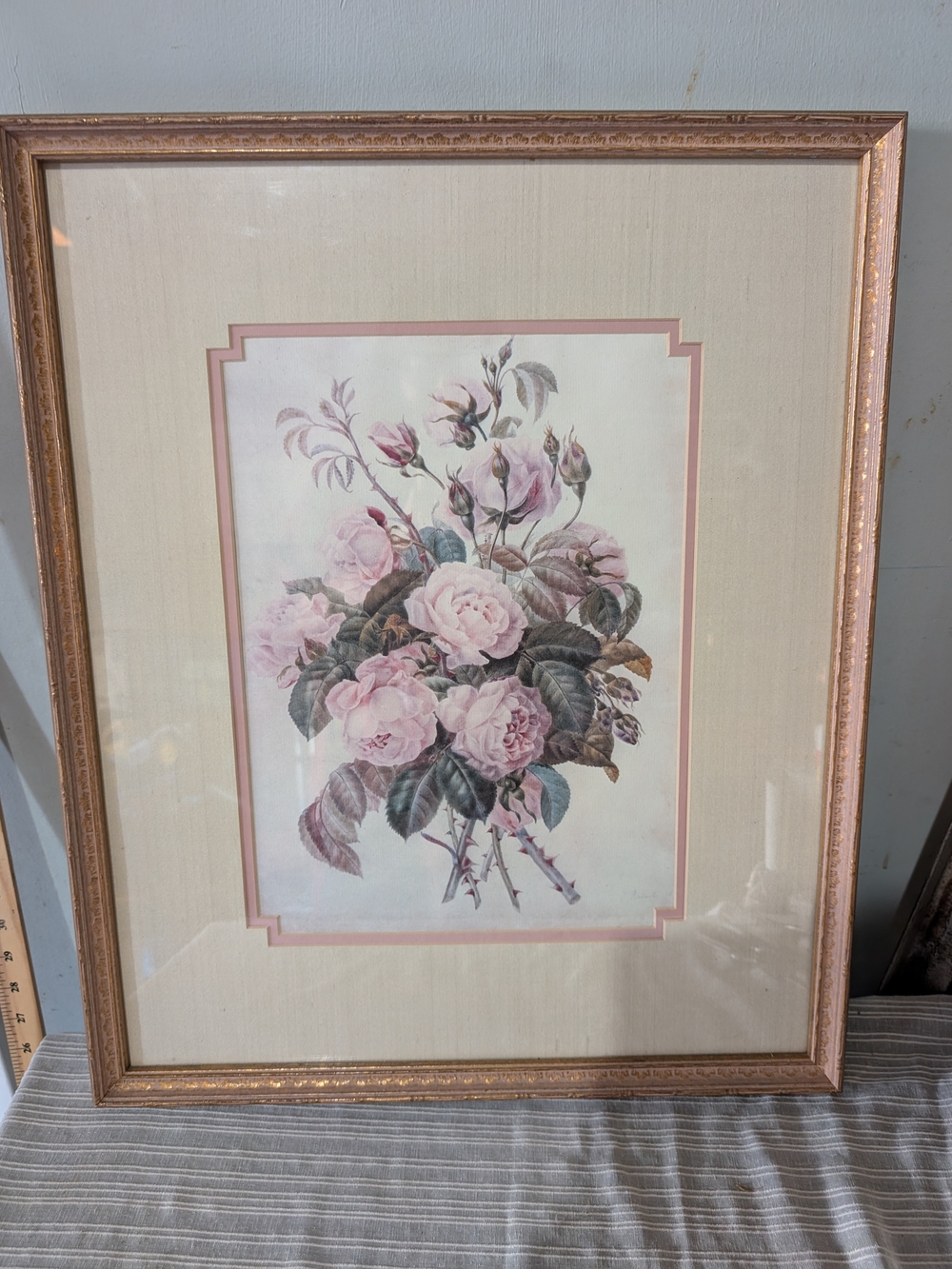 Vintage Windsor Decor Canada Framed Rose Print Botanical Art Cottagecore